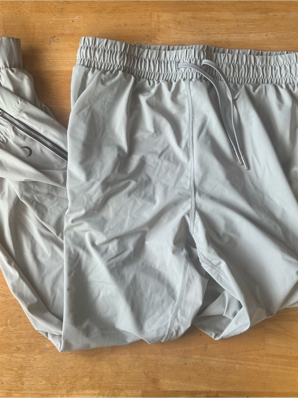 Zyia Light Gray Athletic Jogger Pants - Drawstring Waist